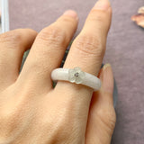 SOLD OUT: 19.2mm A-Grade Natural Jadeite Bespoke Joseon Ring (Sakura Flower) No.162269