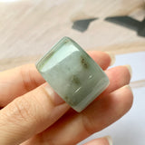 20.5mm A-Grade Natural Light Greyish Green Jadeite Archer Ring Band No.162081