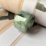 21mm A-Grade Natural Greyish Green Jadeite Archer Ring Band No.161396