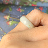 15.2mm A-Grade Natural White Jadeite Ring Band No.162118