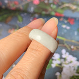 15.2mm A-Grade Natural White Jadeite Ring Band No.162118