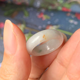 15.2mm A-Grade Natural White Jadeite Ring Band No.162118