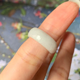 15.2mm A-Grade Natural White Jadeite Ring Band No.162118