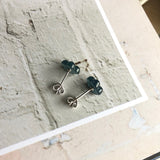 Icy A-Grade Natural Blue Jadeite Hibiscus Earring Stud (18k White Gold and Diamonds) No.180097