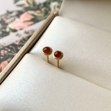A-Grade Natural Cognac Jadeite MINI.malist Earring No.180576