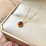 SOLD OUT: A-Grade Natural Cognac Jadeite MINI.malist Pendant No.171912