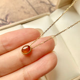 SOLD OUT: A-Grade Natural Cognac Jadeite MINI.malist Pendant No.171912