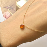 SOLD OUT: A-Grade Natural Cognac Jadeite MINI.malist Pendant No.171912