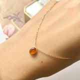 SOLD OUT: A-Grade Natural Cognac Jadeite MINI.malist Pendant No.171912