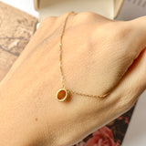 SOLD OUT: A-Grade Natural Cognac Jadeite MINI.malist Pendant No.171912