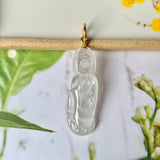 SOLD OUT: Icy A-Grade Natural Jadeite Goddess of Mercy Pendant No.171764