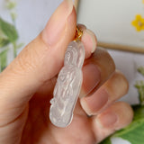 SOLD OUT: Icy A-Grade Natural Jadeite Goddess of Mercy Pendant No.171764