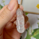 SOLD OUT: Icy A-Grade Natural Jadeite Goddess of Mercy Pendant No.171764