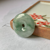 A-Grade Natural Floral Jadeite Donut Pendant No. D220567