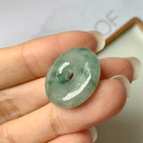 A-Grade Natural Floral Jadeite Donut Pendant No. D220567