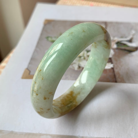 51.3mm A-Grade Natural Jadeite Modern Round Bangle No.151675