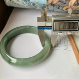 57.4mm A-Grade Natural Bluish Green Jadeite Modern Round Bangle No.151889