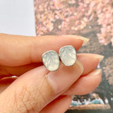 Icy A-Grade Natural Jadeite Bespoke Leaf Stud Earring No.180586