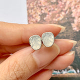 Icy A-Grade Natural Jadeite Bespoke Leaf Stud Earring No.180586