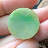 A-Grade Natural Yellow Green Jadeite Circle Pendant No.170571