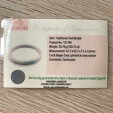 52.2mm A-Grade Jadeite White Green Oval Bangle No.151764