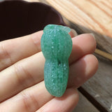 A-Grade Type A Natural Green Jadeite Jade Peanut Pendant No.170529