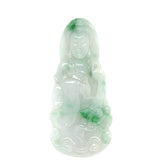 A-Grade Natural Moss On Snow Jadeite Goddess of Mercy Pendant No.600179