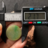 A-Grade Natural Yellow Green Jadeite Circle Pendant No.170571