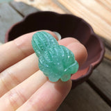 A-Grade Type A Natural Green Jadeite Jade Peanut Pendant No.170529