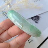 51.2mm A-Grade Natural Moss On Snow Jadeite Modern Round Bangle No.151655