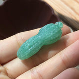 A-Grade Type A Natural Green Jadeite Jade Peanut Pendant No.170529