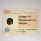 A-Grade Natural Green Jadeite Bespoke Bamboo Pendant (18K Champagne Gold) No.171274