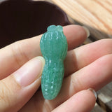 A-Grade Type A Natural Green Jadeite Jade Peanut Pendant No.170529