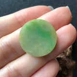 A-Grade Natural Yellow Green Jadeite Circle Pendant No.170571