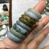 A-Grade Type A Natural Jadeite Jade Abacus Ring No.161320 & 161321