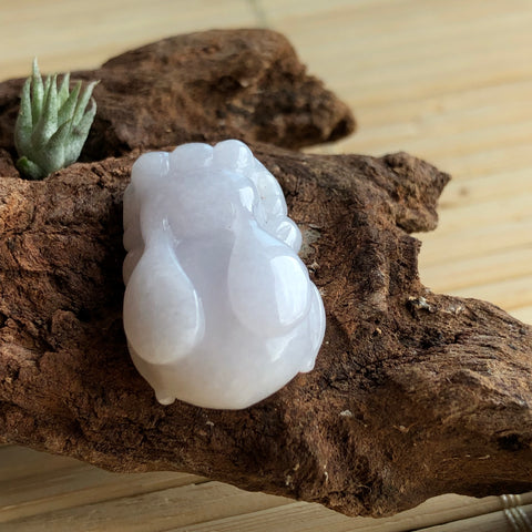 A-Grade Natural Lavender Jadeite Bee Pendant No.170570