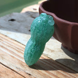 A-Grade Type A Natural Green Jadeite Jade Peanut Pendant No.170529