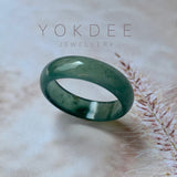 18mm A-Grade Natural Greenish Blue Jadeite Ring Band No.162129