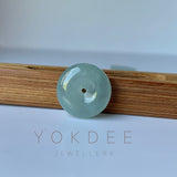 A-Grade Natural Greenish Blue Jadeite Donut  No.171870