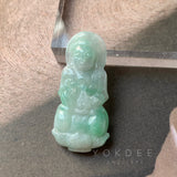 A-Grade Natural Moss on Snow Jadeite Goddess of Mercy Pendant No.171140