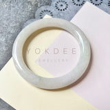 57.6mm A-Grade Natural White Jadeite Traditional Round Bangle No.151579
