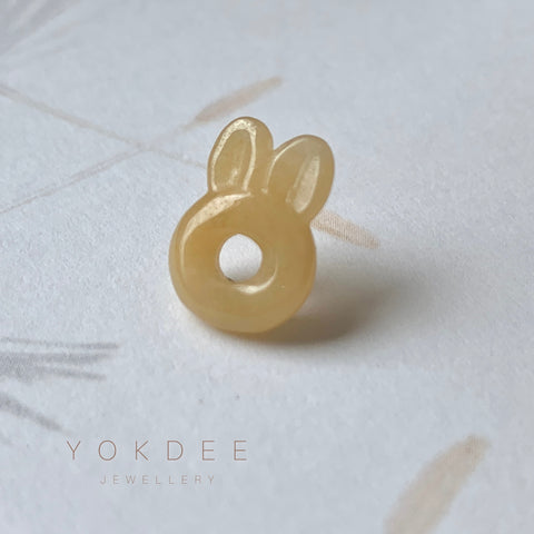 A-Grade Natural Yellow Jadeite Bunny Pendant No.172055