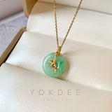 SOLD OUT: A-Grade Moss On Snow Jadeite Bamboo Pendant No.172061