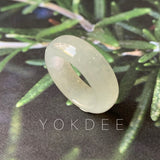 SOLD OUT: 16mm A-Grade Natural Faint Green Jadeite Ring Band No.220574