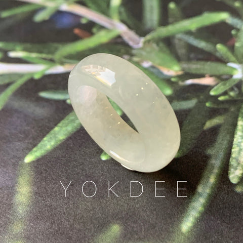 16mm A-Grade Natural Faint Green Jadeite Ring Band No.220574