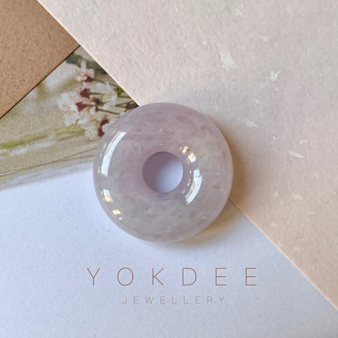 A-Grade Pinkish Lavender Jadeite Bagel Piece No.171668