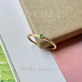 15.8mm Icy A-Grade Natural Apple Green Jadeite MINI.malist Ring No.162138