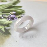 SOLD OUT: 19mm A-Grade Natural Lilac Jadeite Abacus Ring Band No.220589