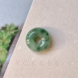 A-Grade Natural Floral Jadeite Bagel Piece No.220236