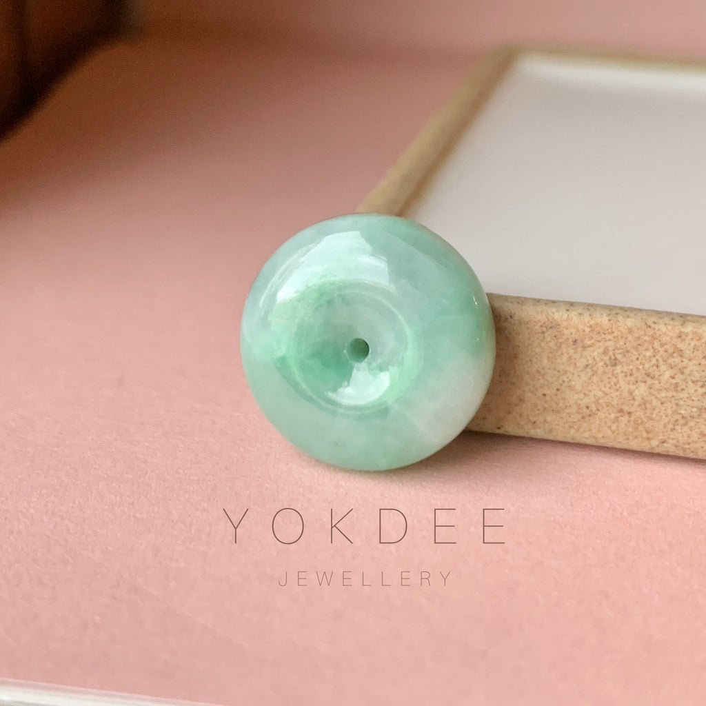 SOLD OUT: A-Grade Natural Green Jadeite Donut Pendant No.171790